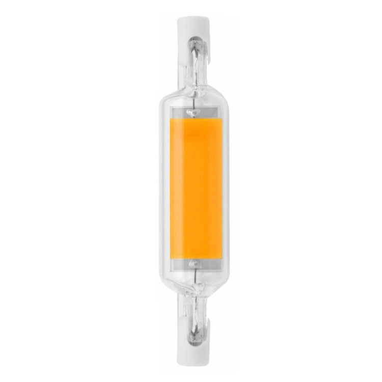 78MM 10W R7S LED COB Dimmer Glass Lamp Double-end Horizontal Plug-in Light(110V Warm White Light)