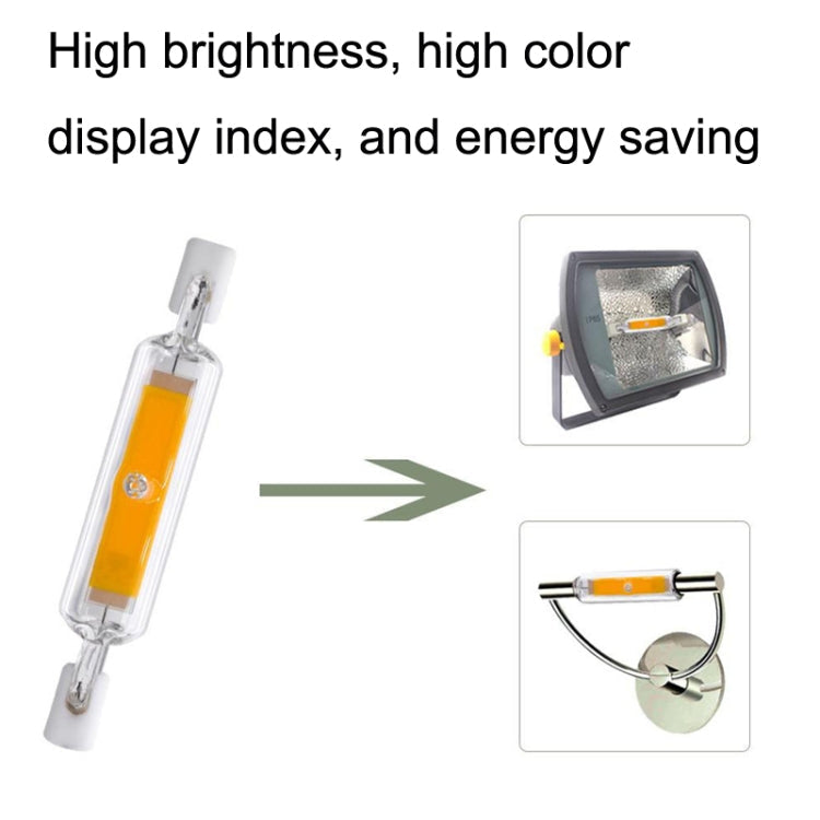 78MM 10W R7S LED COB Dimmer Glass Lamp Double-end Horizontal Plug-in Light(110V Natural White Light)