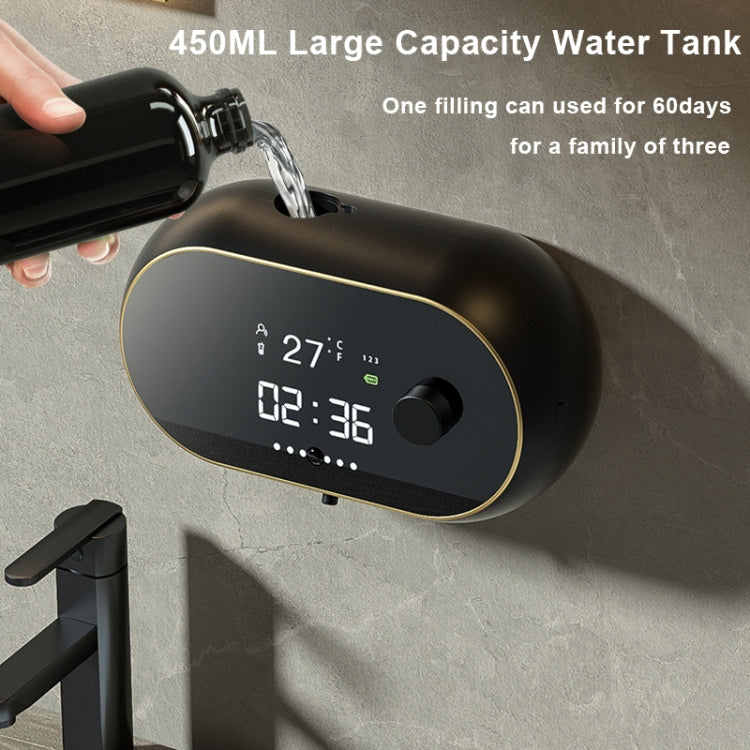 W2 Wall-mounted USB Charging  Automatic Foam Soap Dispenser With Time Temperature Display(White)