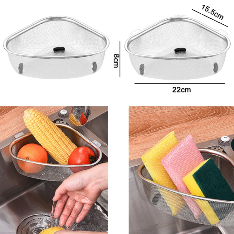 Kitchen Multifunctional Stainless Steel Triangle Sink Drain Basket, Style: Standing Hanging