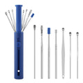 2 Packs Push-Pull Cylinder Storage Ear Scoop Set, Specification: 7 PCS/Set Blue