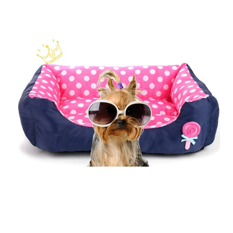 Cartoon Pet Kennel Square Cushion For Small And Medium Pet, Specification: S(Blue)