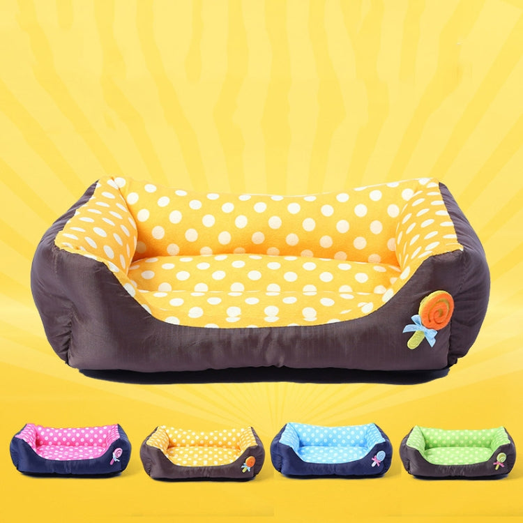 Cartoon Pet Kennel Square Cushion For Small And Medium Pet, Specification: M(Yellow)