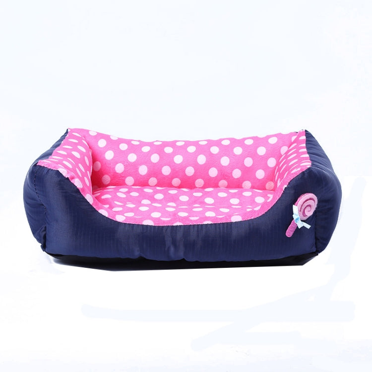 Cartoon Pet Kennel Square Cushion For Small And Medium Pet, Specification: L(Pink)