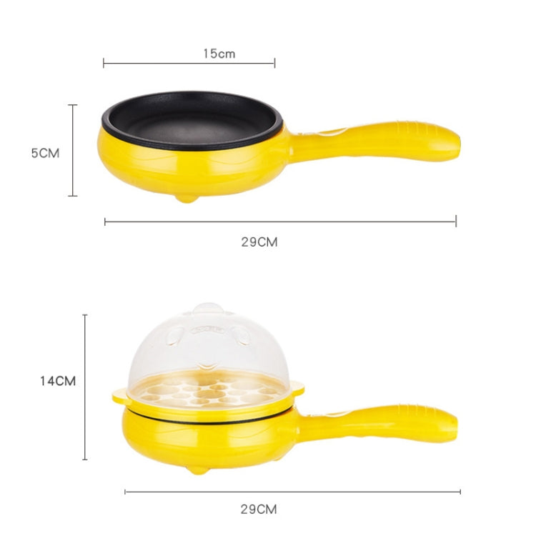 350W Electric Egg Omelette Cooker Frying Pan Steamer Cooker,EU Plug,Style: Pan+Wood Shovel Yellow