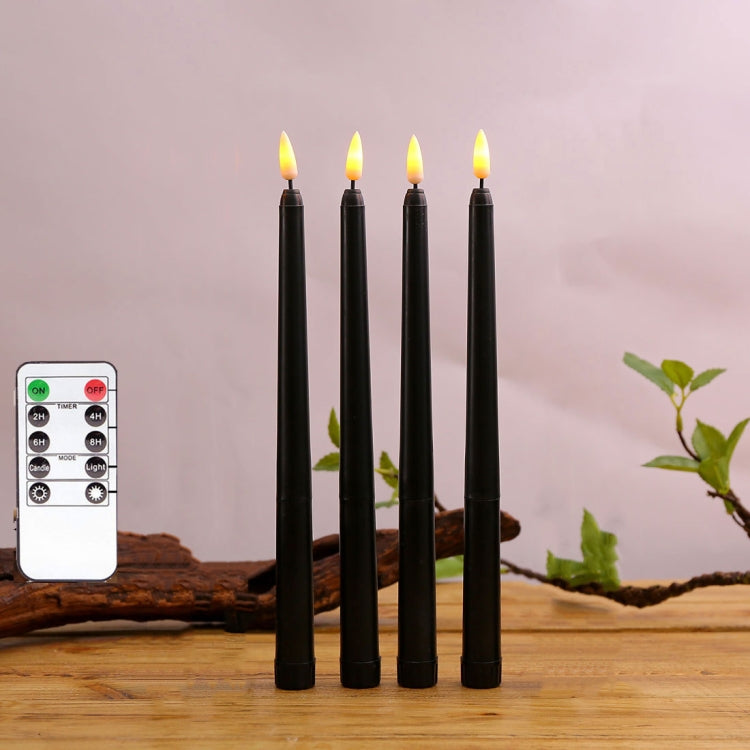 4 PCS B002 Long Pole Electronic Simulation Candle Light with Remote Control(Yellow Light)