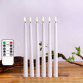 6 PCS B003 White Shell Long-rod Simulation Candle Light with Remote Control(Warm White Light)