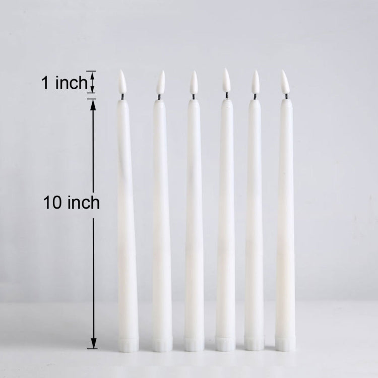 6 PCS B003 White Shell Long-rod Simulation Candle Light with Remote Control(B Yellow Light)