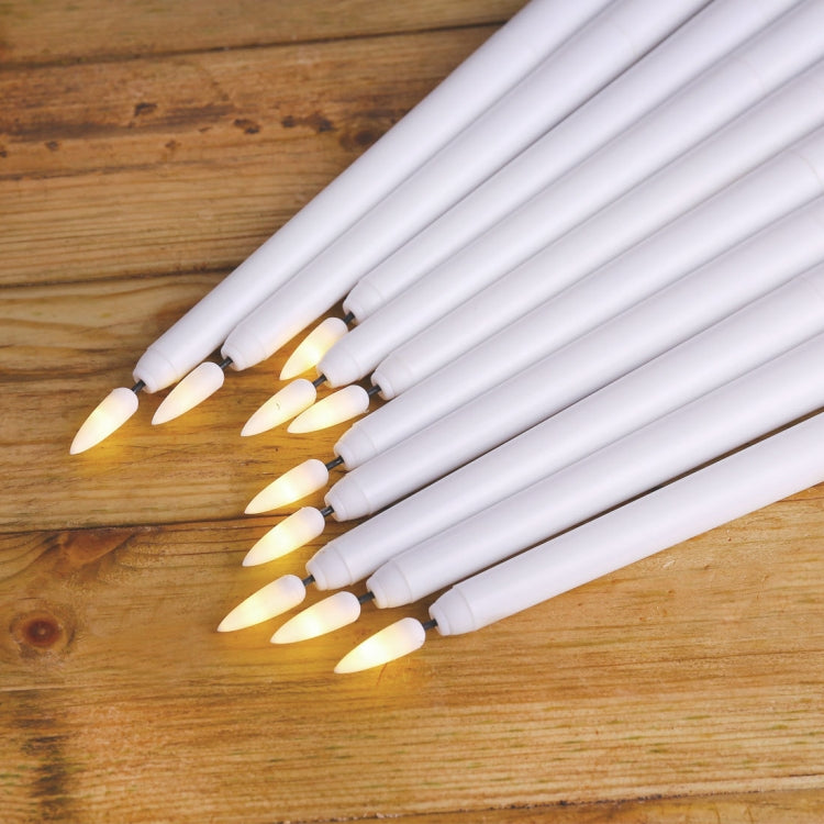 6 PCS B003 White Shell Long-rod Simulation Candle Light with Remote Control(B Yellow Light)
