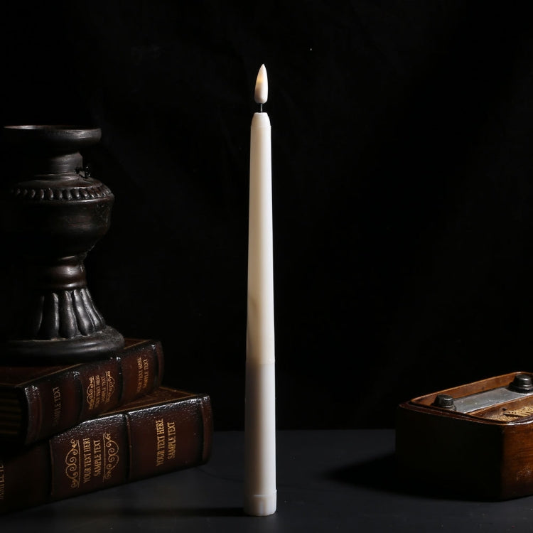 6 PCS B003 White Shell Long-rod Simulation Candle Light with Remote Control(Warm White Light)