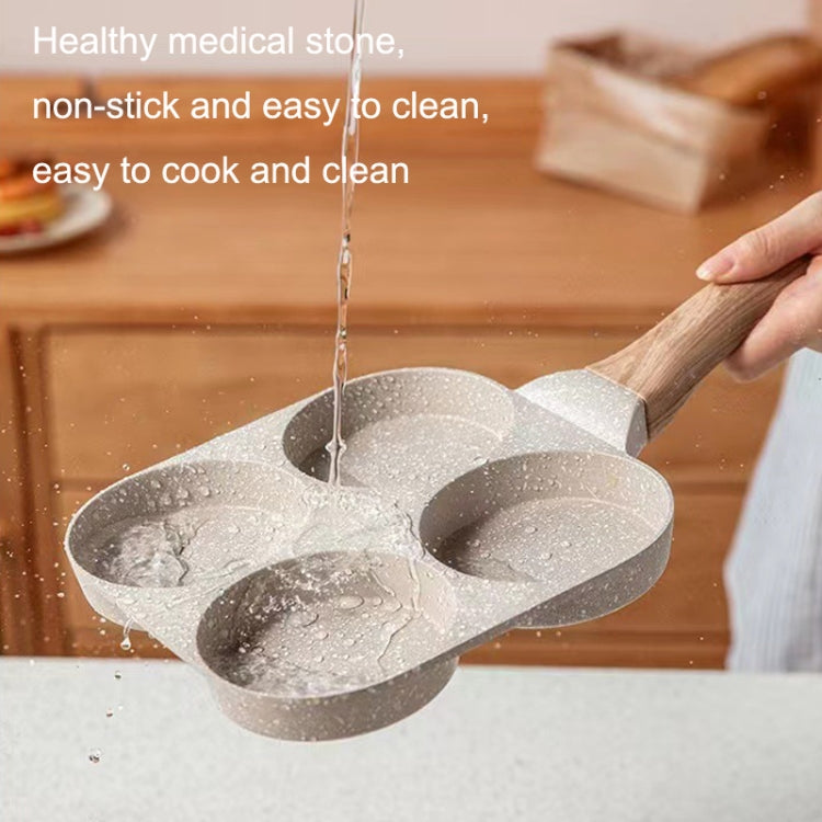 Four Hole Maifan Stone Non-stick Pan Egg Burger Frying Pan Universal Induction Cooker