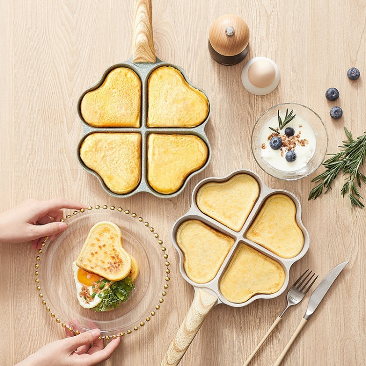 Maifan Stone Love Four-hole Fried Egg Pan Non-Stick Egg Dumpling Pan, Color: White