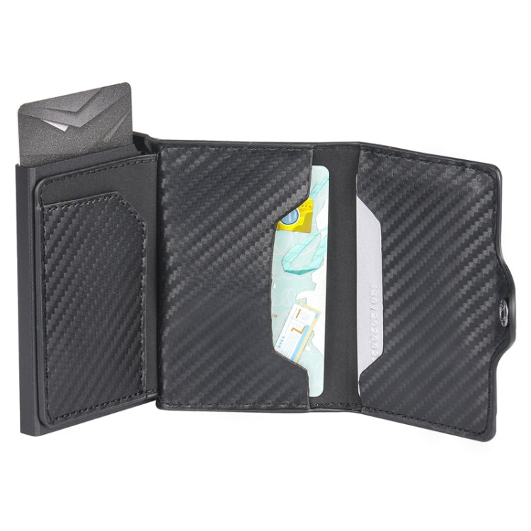 FY2108 Tracker Wallet Metal Card Holder for AirTag, Style: Crazy Horse (Black)