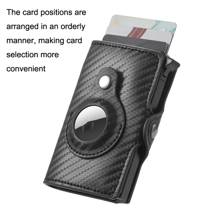 FY2108 Tracker Wallet Metal Card Holder for AirTag, Style: Crazy Horse (Black)