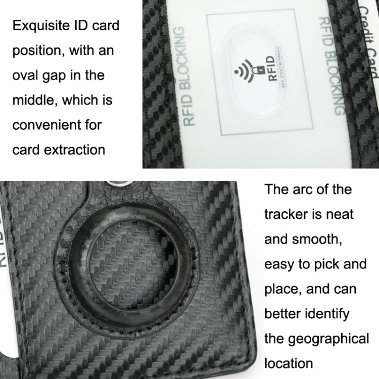 TQ-319 Anti-Theft Anti-Lost Tracker Leather Card Holder For AirTag, Style: Carbon Fiber (Brown)