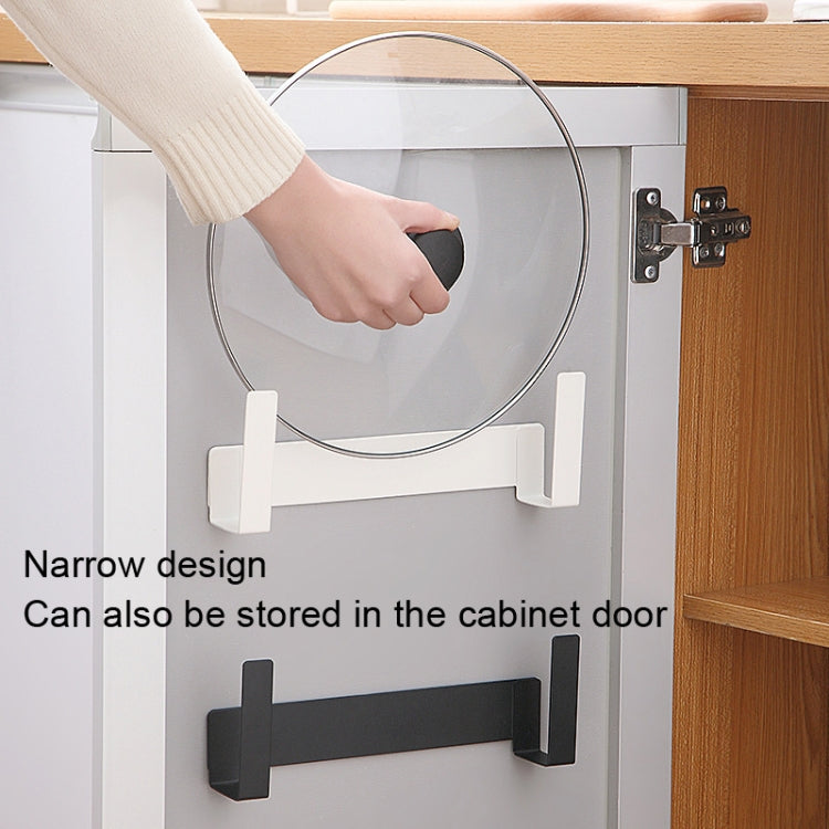 Wall-Mounted Carbon Steel Integrated Pot Lid Holder Kitchen Cutting Board Rack(Black)