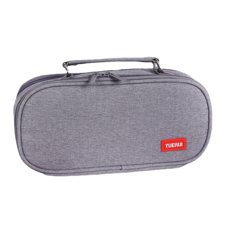Large Capacity Multi-layer Portable Stationery Bag Canvas Pen Bag(Grey)