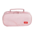 Large Capacity Multi-layer Portable Stationery Bag Canvas Pen Bag(Pink)
