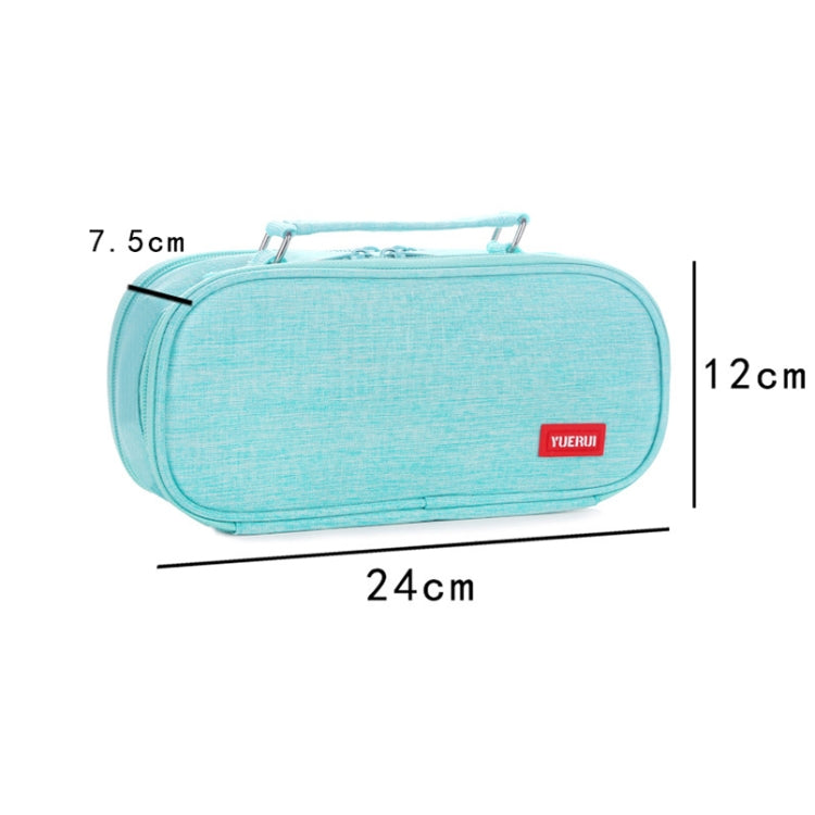 Large Capacity Multi-layer Portable Stationery Bag Canvas Pen Bag(Grey)