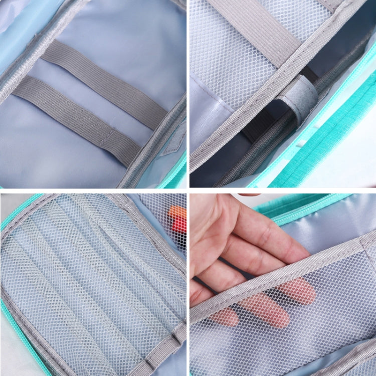 Large Capacity Multi-layer Portable Stationery Bag Canvas Pen Bag(Black)