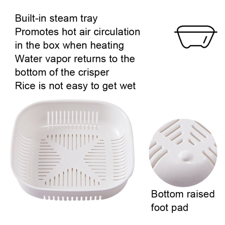 Rice Fresh-Keeping Box Freezable And Reheatable Vegetable Lunch Box(15.5x13.1x3.9cm)