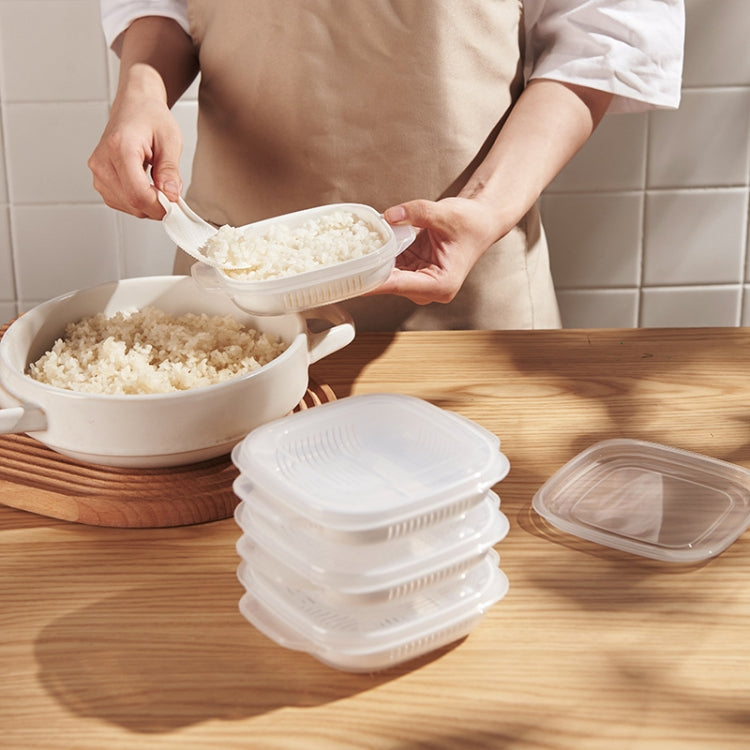 Rice Fresh-Keeping Box Freezable And Reheatable Vegetable Lunch Box(15.5x13.1x3.9cm)