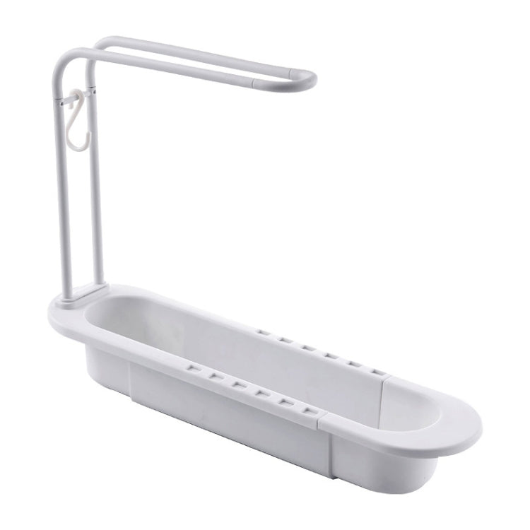 Disassembly With Towel Pole Telescopic Sink Rack(White)