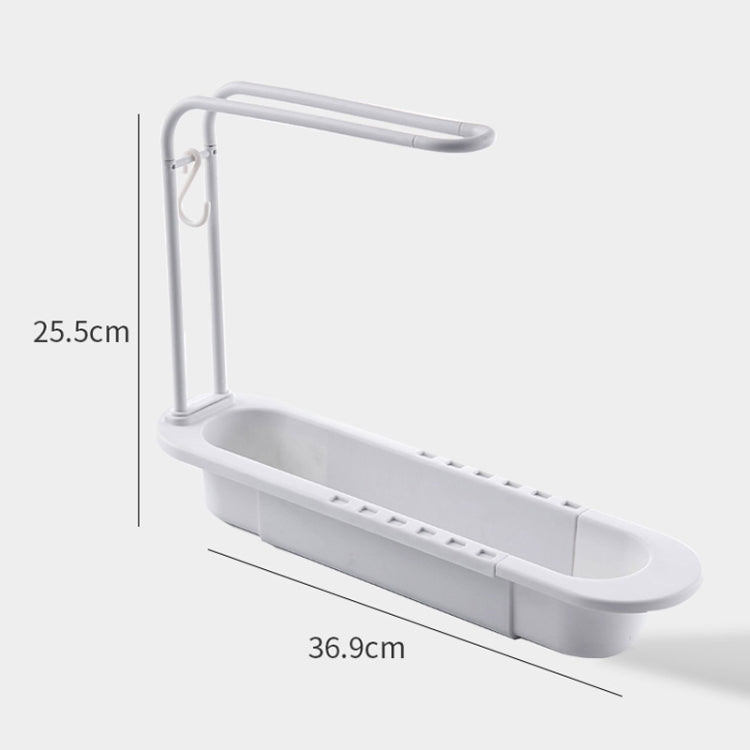 Disassembly With Towel Pole Telescopic Sink Rack(White)
