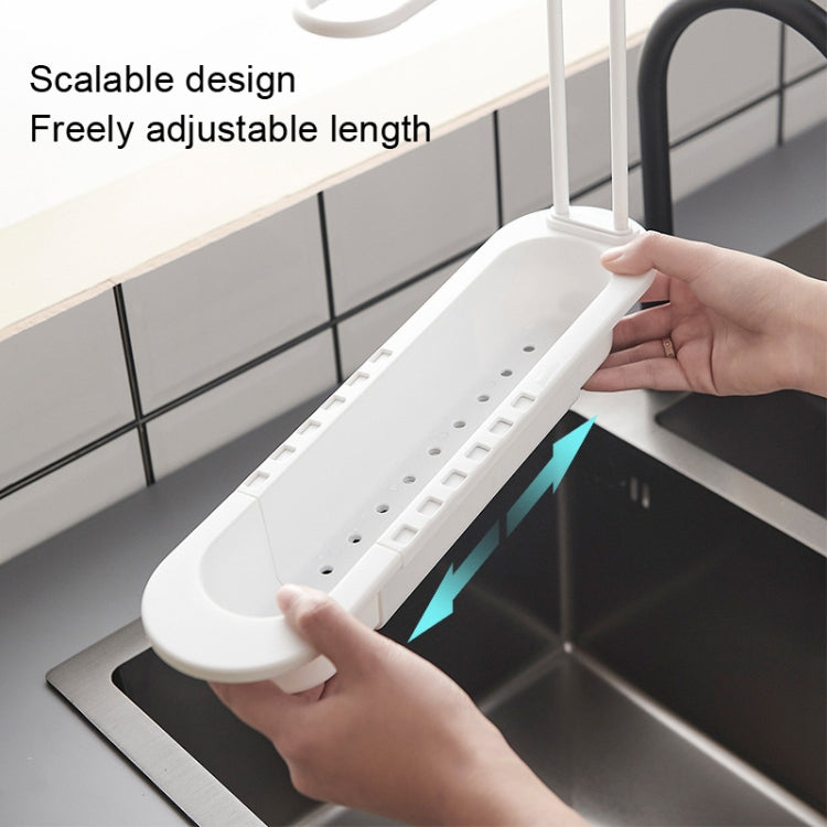 Disassembly With Towel Pole Telescopic Sink Rack(White)