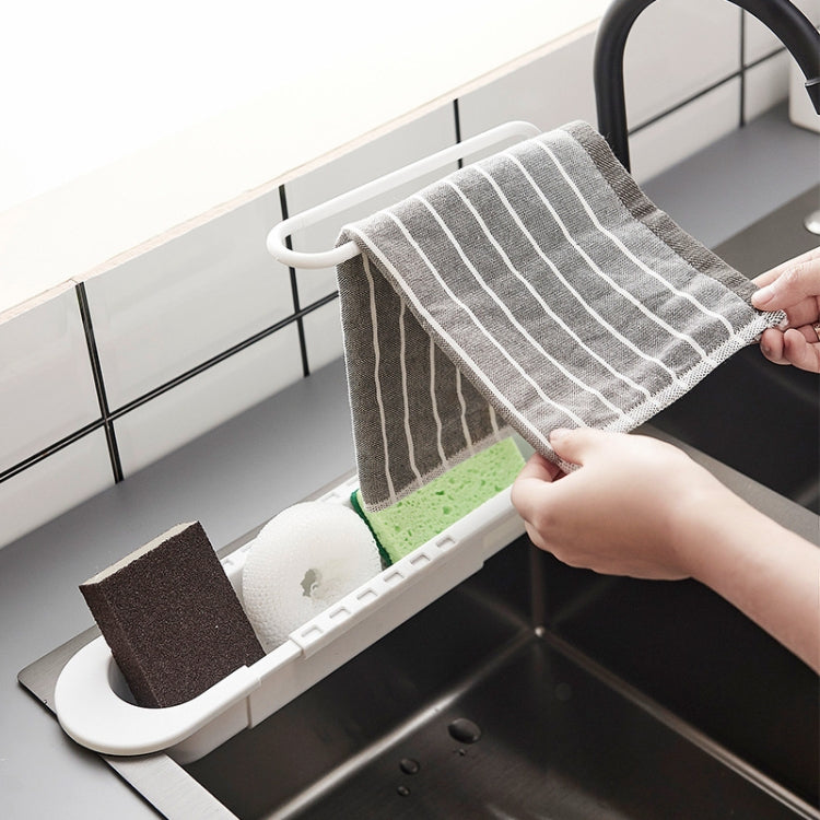 Disassembly With Towel Pole Telescopic Sink Rack(White)