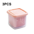 3 PCS Can Be Separated and Drained Fresh Keeping Box, Color: Pink Large