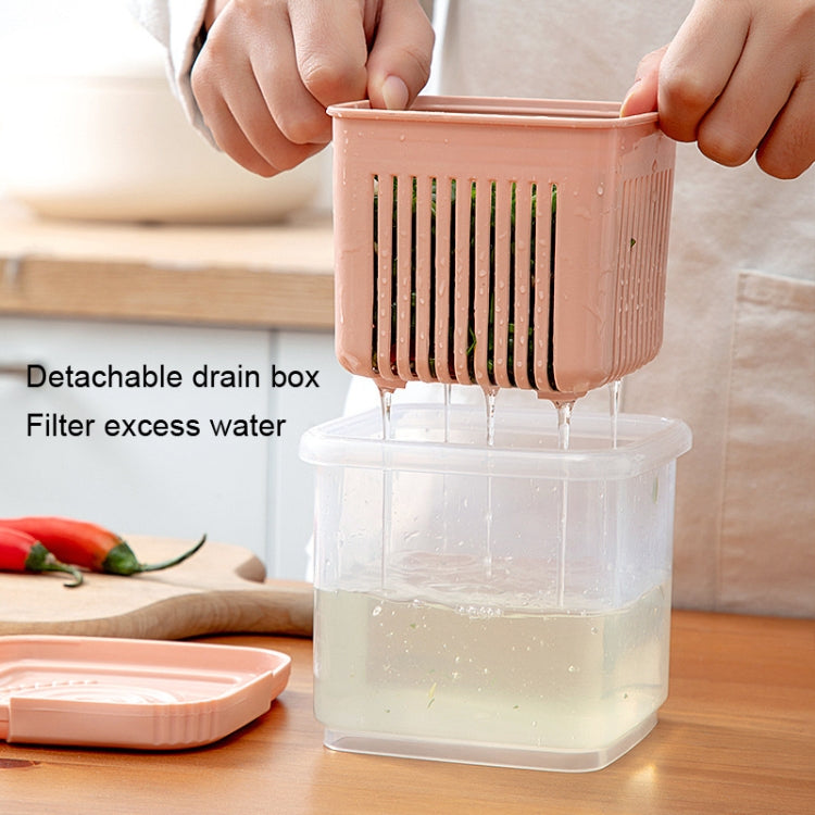 3 PCS Can Be Separated and Drained Fresh Keeping Box, Color: Blue Large