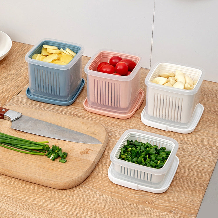 3 PCS Can Be Separated and Drained Fresh Keeping Box, Color: Blue Large