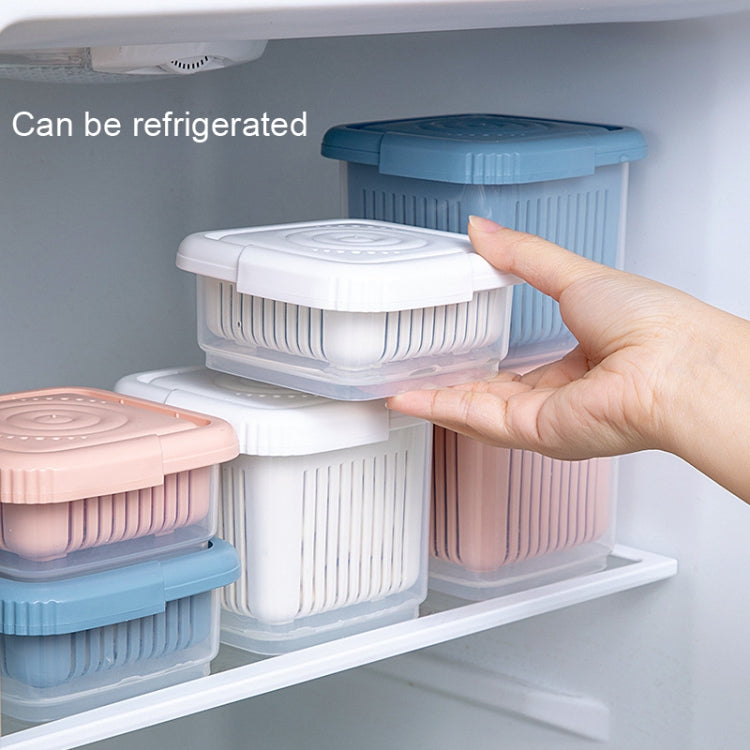 3 PCS Can Be Separated and Drained Fresh Keeping Box, Color: White Large