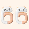 2 PCS Deskside Schoolbag Hook Removable Office Bag Hanger(Small Pink Cat)