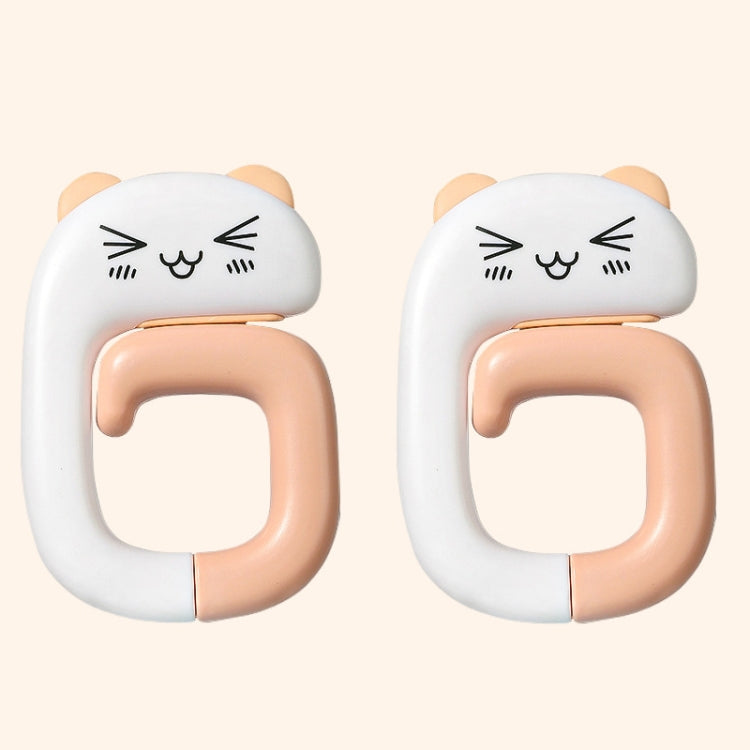 2 PCS Deskside Schoolbag Hook Removable Office Bag Hanger(Small Pink Cat)