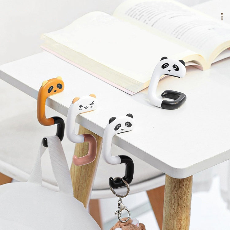 2 PCS Deskside Schoolbag Hook Removable Office Bag Hanger(Small Pink Cat)