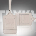 PU Leather Luggage Tag Multifunctional Suitcase Identification Tag(Grey)