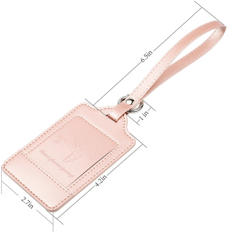 PU Leather Luggage Tag Multifunctional Suitcase Identification Tag(Rose Gold)