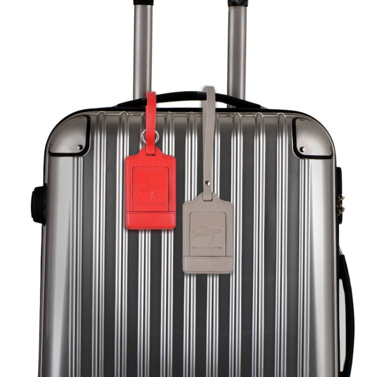 PU Leather Luggage Tag Multifunctional Suitcase Identification Tag(Red)