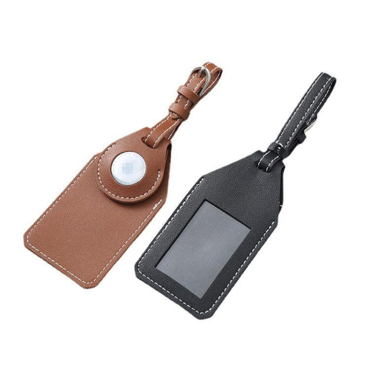 PU Anti-Lost Luggage Tag Tracker Cover for AirTag(Brown)