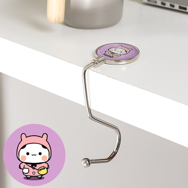 3 PCS  Removable Office Desk Side Hook Hanging Bag Hook(Girl)