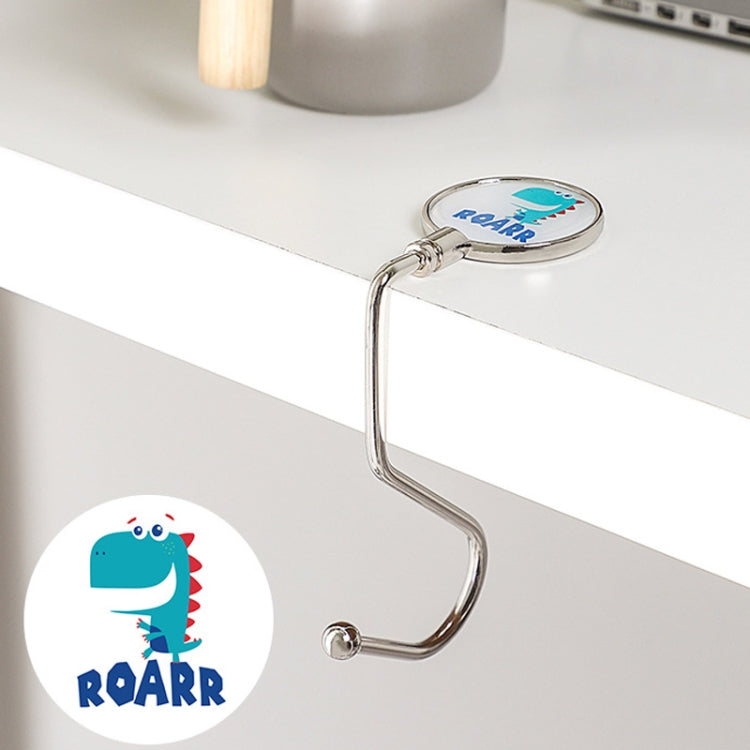 3 PCS  Removable Office Desk Side Hook Hanging Bag Hook(Dinosaur)