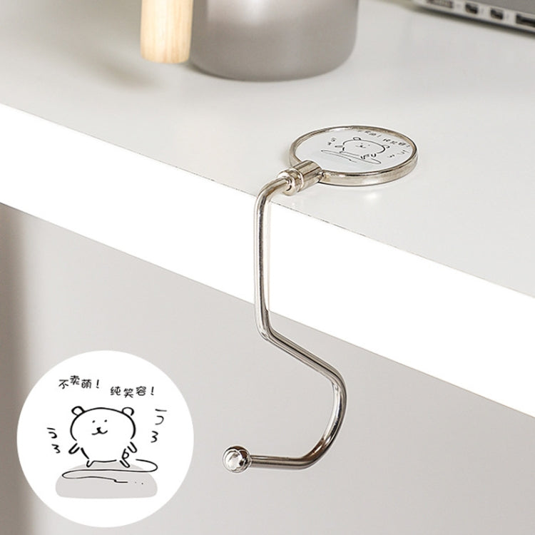 3 PCS  Removable Office Desk Side Hook Hanging Bag Hook( Pure Smile)
