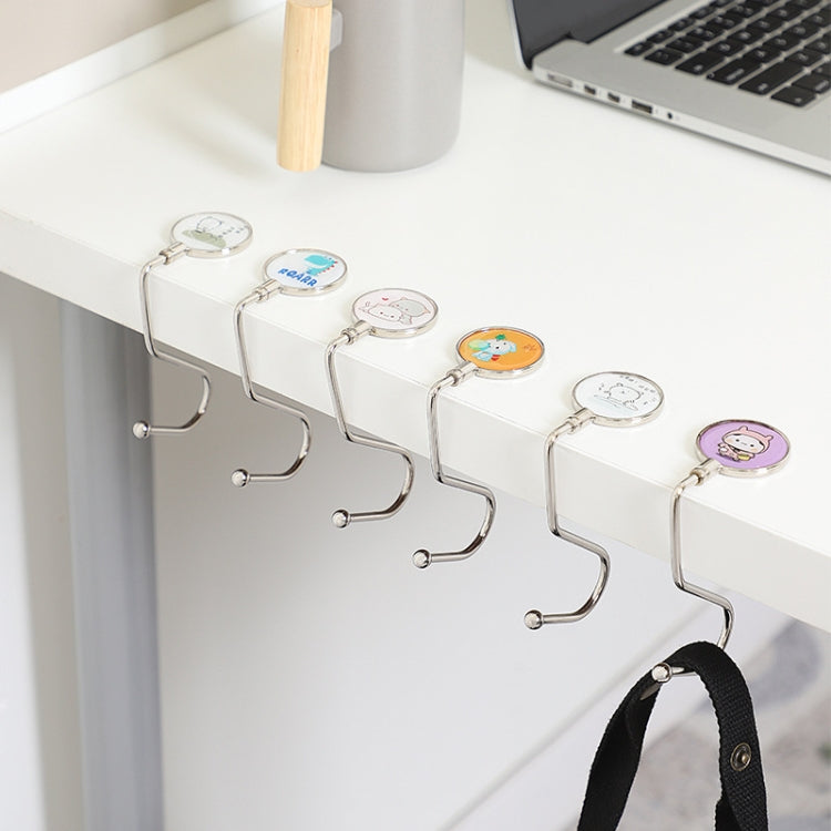 3 PCS  Removable Office Desk Side Hook Hanging Bag Hook( Pure Smile)