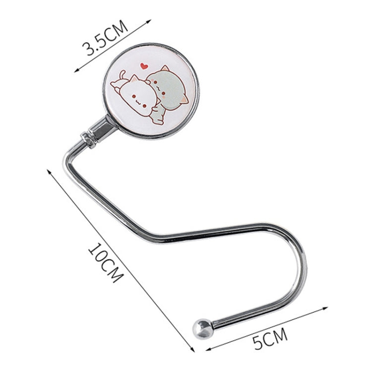 3 PCS  Removable Office Desk Side Hook Hanging Bag Hook( Pure Smile)