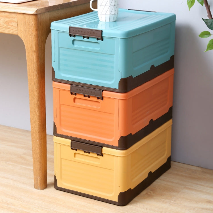 Foldable Book Box Plastic Storage Box, Color: L Sunset Orange