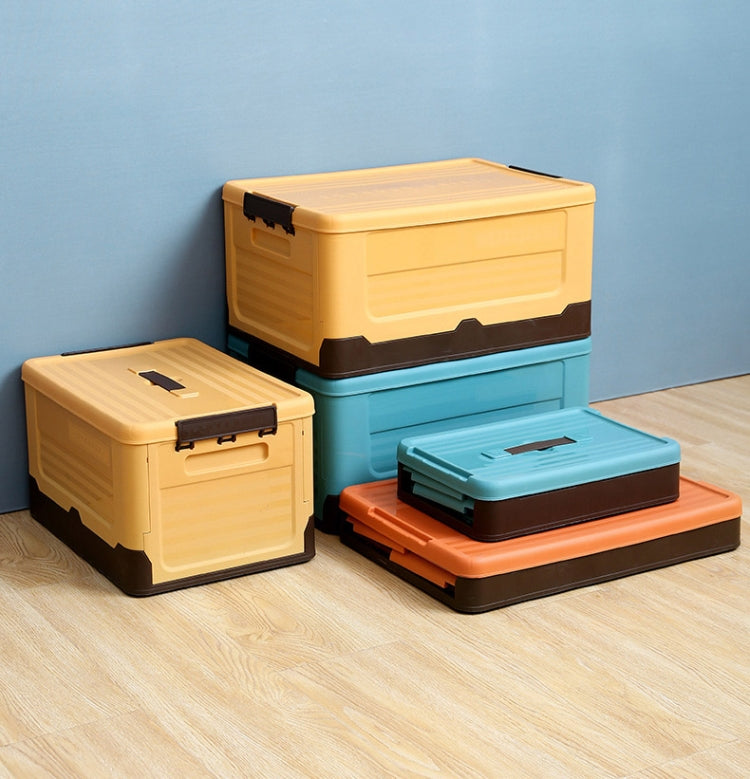 Foldable Book Box Plastic Storage Box, Color: L Sunset Orange