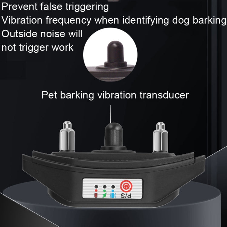 Intelligent Anti-barking Device Dog Trainer Collar, Style: Vibration+Electric Shock+Sound(Black)