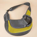 Pet Bag Widened Shoulder Strap Breathable Messenger Cat Bag,Size: Large(Yellow)